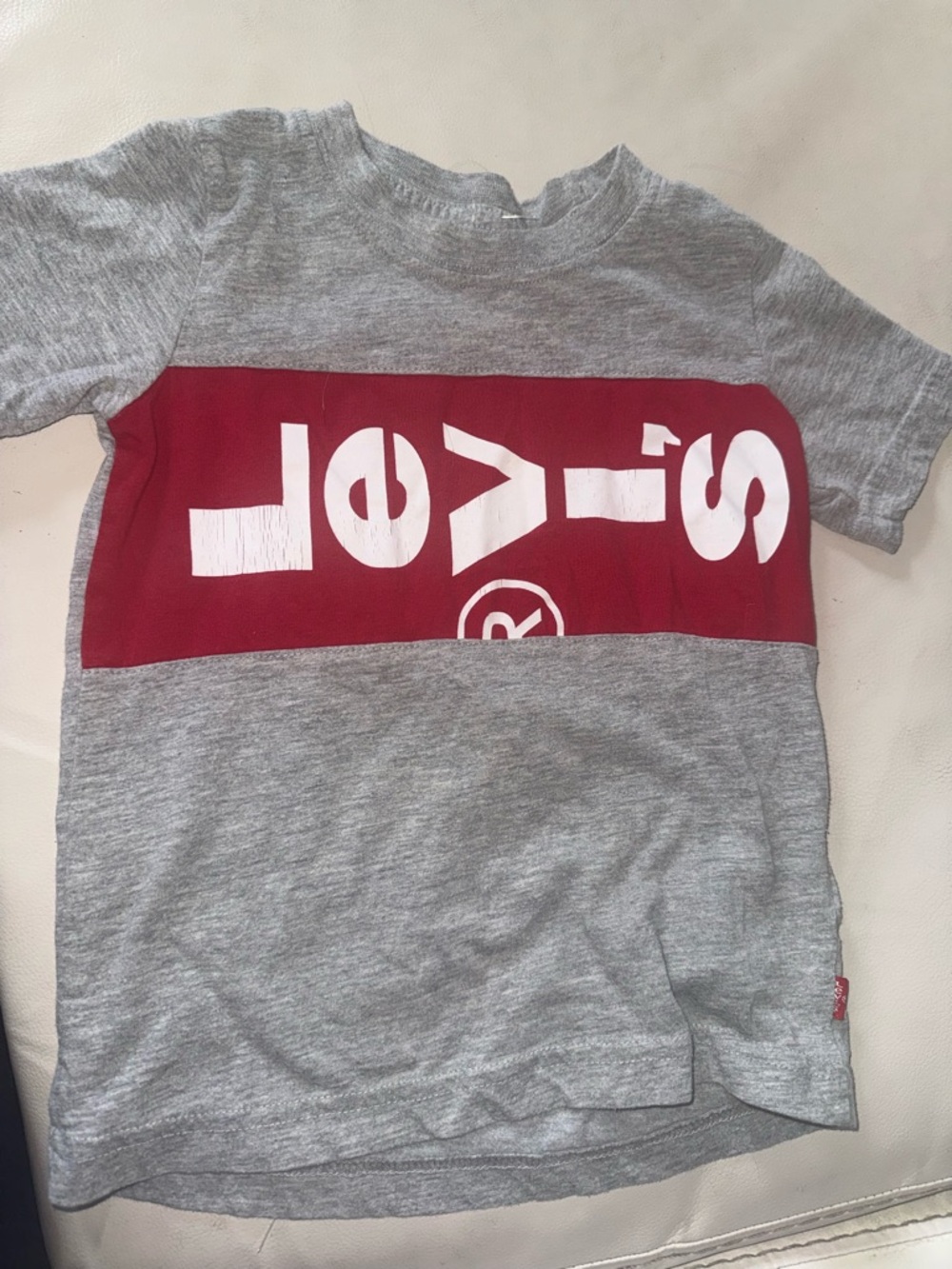 Levi's Gray T-Shirt with Red Logo Block